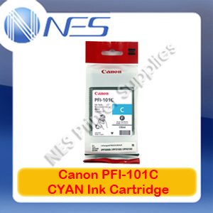 Canon Genuine PFI-101C Cyan Ink Cartridge for IPF-5000/IPF-5100/IPF-6000S/iPF-6100/iPF-6200 (130mL)